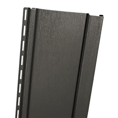Mitten Sentry board and batten vertical vinyl siding panel in Rockaway Grey.